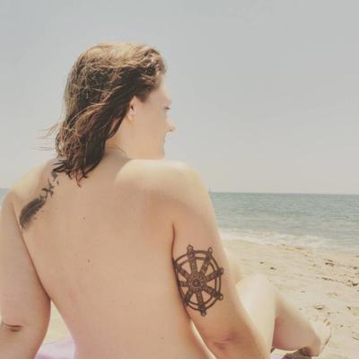 Friend on beach