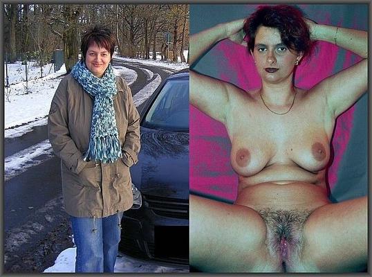 Puta alemana vestida y desnuda