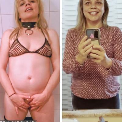Fuckpig Nella habillé et déshabillé