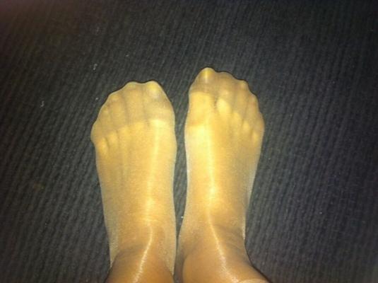 Namorada pés de nylon selfies