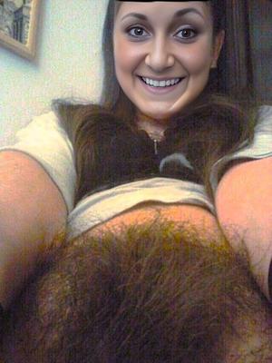 Hairy Amateur Brunette Babe Loves Her Natural Full Bush