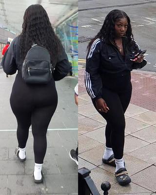 [CANDID] SCHWARZES PIGGY ZEIGT RIESIGEN BOOTY ZURÜCK