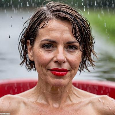 mujeres bajo la lluvia