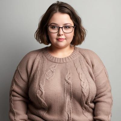 AI - Frau in Pullover und Brille 3