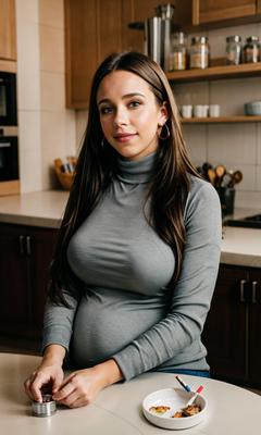 Беременная девушка курит