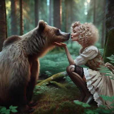 Goldilocks chooses bears (AI)
