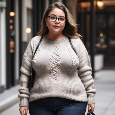 AI - Woman in sweater and glasses 2