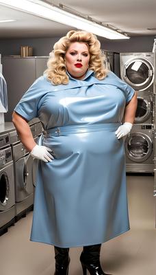 SSBBW in Latexschürze