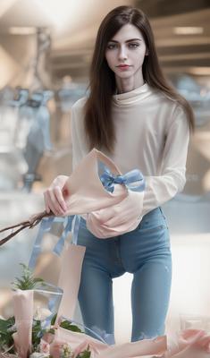 AI 生成 - ジーンズを履いた拒食症の女性 - ユージニア クーニー エディション