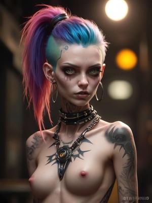 Chicas punk con el pelo teñido