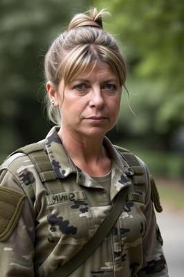 悪いお尻の軍人女性