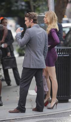 Blake Lively filming Gossip Girl, August , 