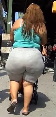 Thick BBW MILF Latina with Fatass and VPL Candid