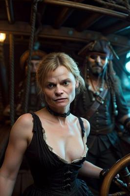 Stefanie Aboard a Pirate Ship