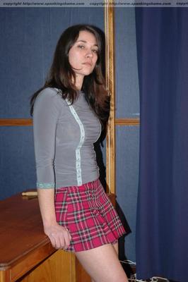 Spank and Shame slim trimmed teen brunette flower pattern