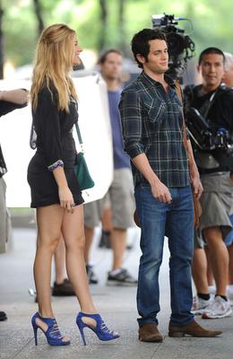 Blake Lively filming Gossip Girl, July , 