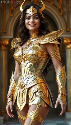 AI Sensual Golden Armor