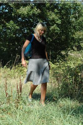 Spank and Shame slim bushy mature blonde Outside sunbathing