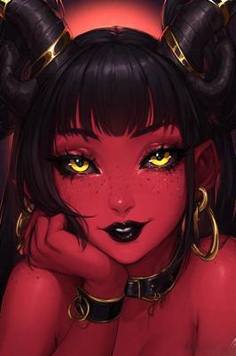 AI Red Demon Girls Portrait