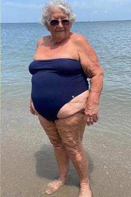 Grannies in Strapless One piece Bathing Suits
