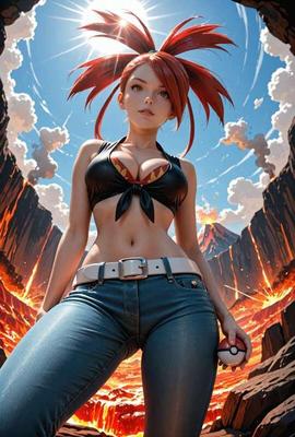 Pokemon Fire Trainer Flannery vom Valcano Hentai