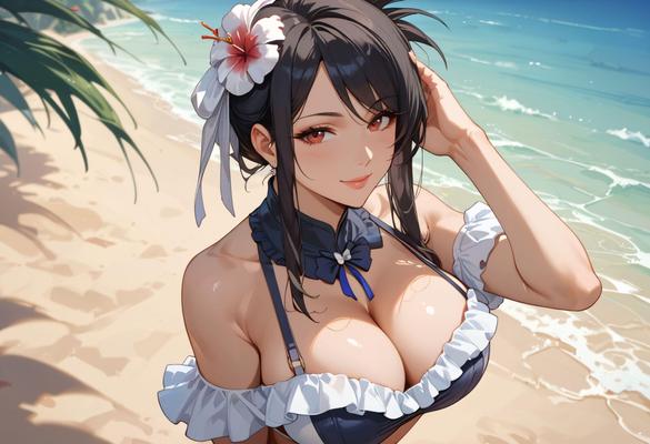 Final Fantasy Tifa on the Beach Bikini und gefickt
