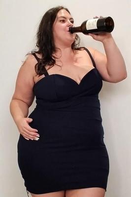 Chubby Girls Drinking in Formal Dresses