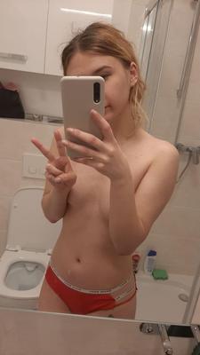 Skinny Polish Paulina F. in red lingerine