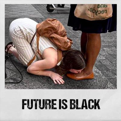Black women with kneeling white girls.