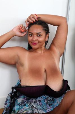 Ebony with saggy tits 
