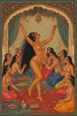 Миниатюрная живопись Quanzar Nautch Dancers