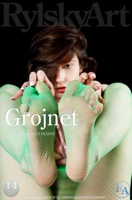 Süß aussehender Heidi Kilmar Grojnet Green Fishnet Feets