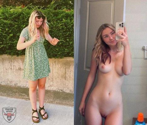 Pretty blonde amateur dressed undressed 