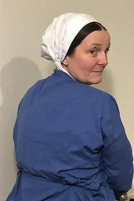 Amish Women in the Barn