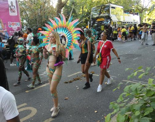Cheeky blonde at Carnival.