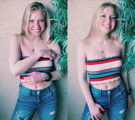 naughty blonde loves to show off