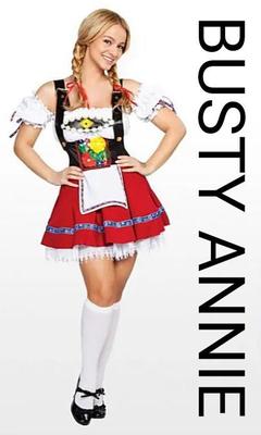 Advertising shots of busty Annie H. in a sexy dirndl