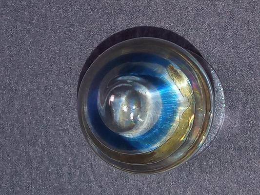 Analdildo в Tropfenform aus glas klar blau gelb cm